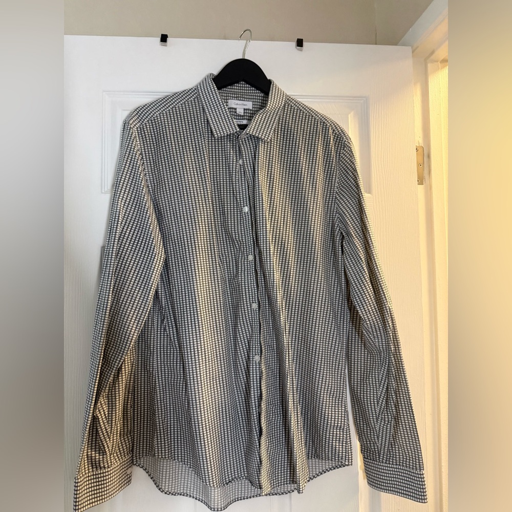 Calvin Klein Black and White Gingham Shirt